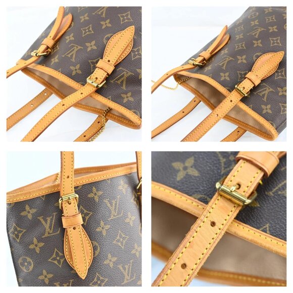 Authentic Louis Vuitton Monogram Bucket PM Leather Brown Tote bag bsj1062-110725 - Picture 5 of 16